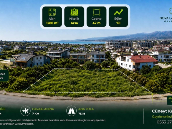 GÜZELOBA Emsalsiz | 1247 m² ARSA| KONUT | VİLLA & BUTİK OTEL