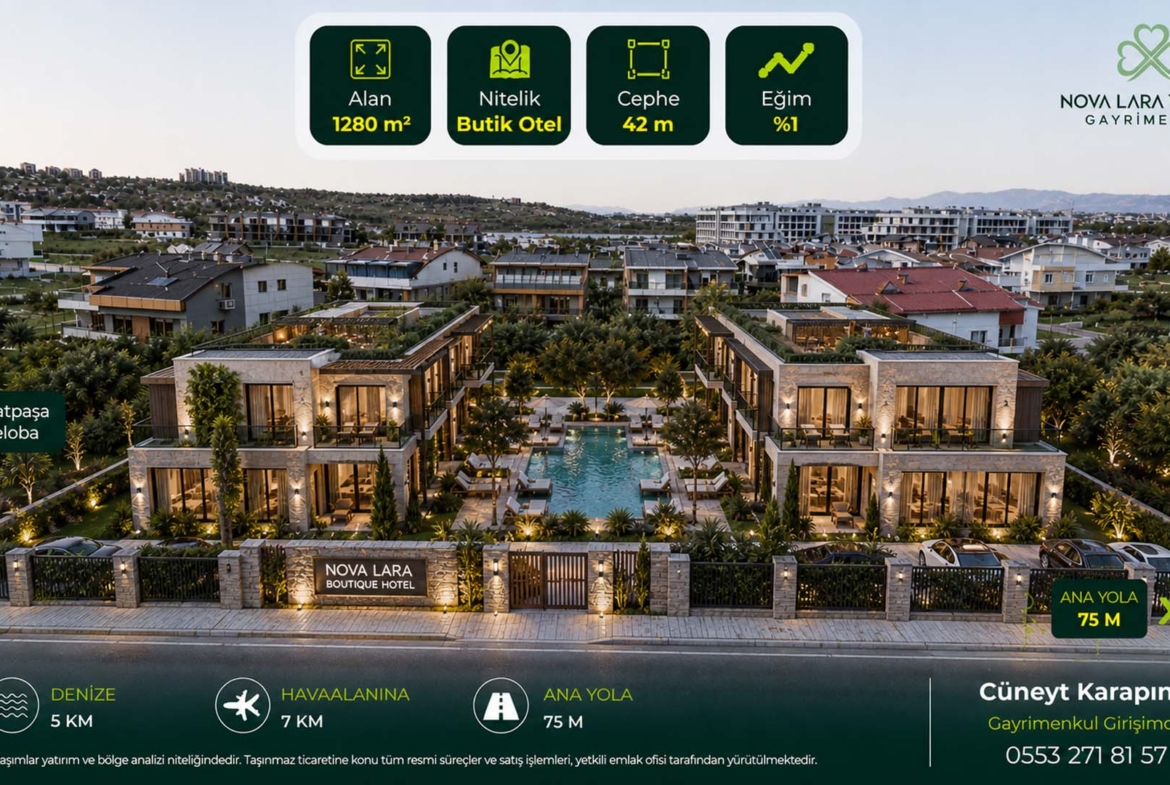 GÜZELOBA Emsalsiz | 1247 m² ARSA| KONUT | VİLLA & BUTİK OTEL