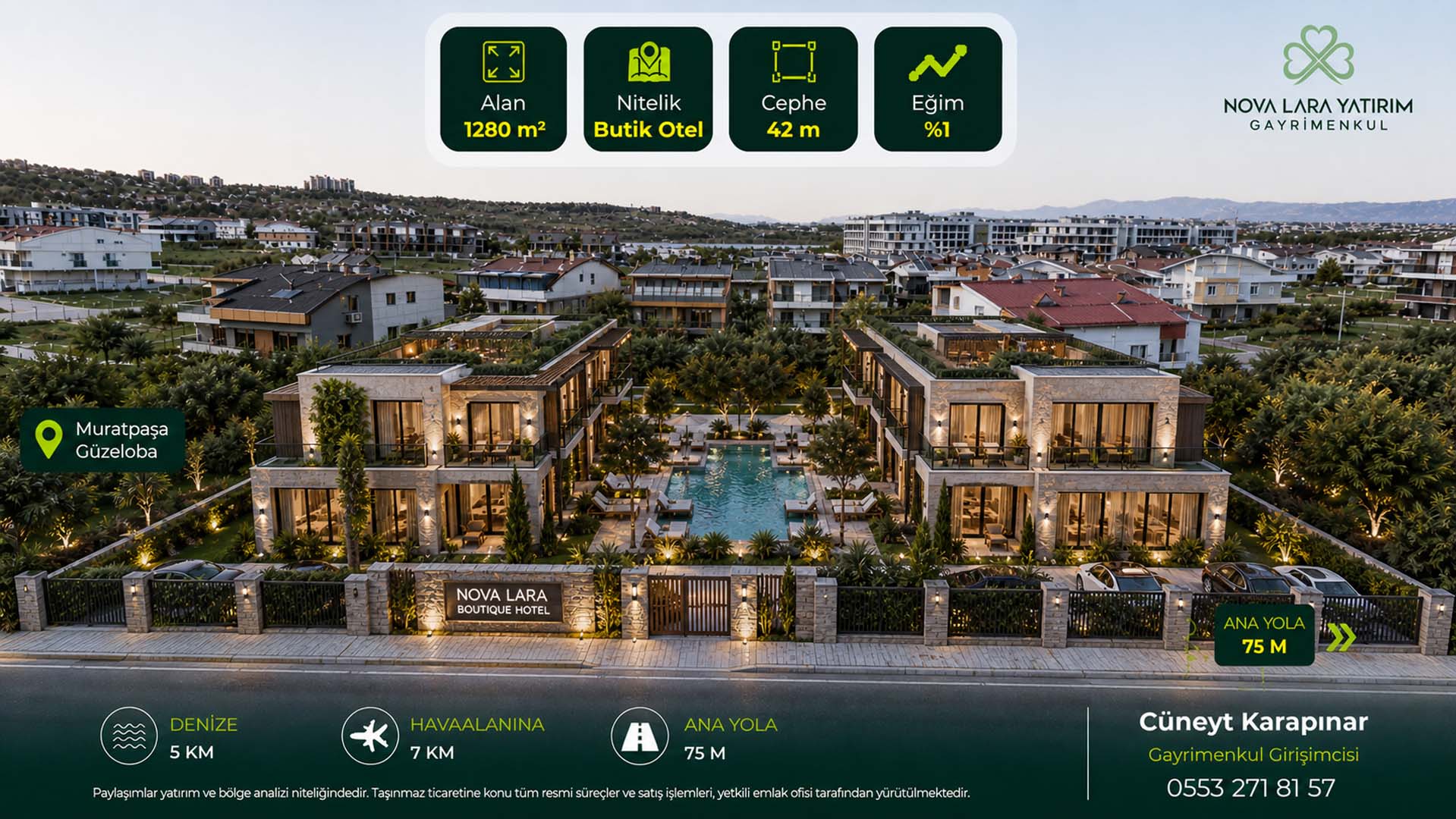 4 GÜZELOBA Emsalsiz | 1247 m² ARSA| KONUT | VİLLA & BUTİK OTEL